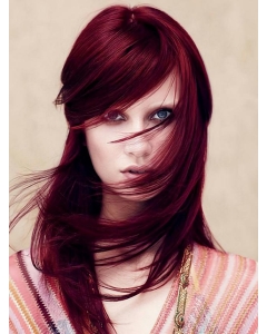 18'' Long Straight Dark Red Lace Front Remy Human Hair Women Wigs 18'' Long Straight Dark Red Lace Front Remy Human Hair Women Wigs