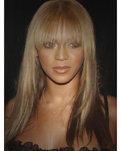 16 Inches Long Sraight Silky  Beyonce With Bang Lace Front Remy Hair Women Wig 16 Inches Long Sraight Silky  Beyonce With Bang Lace Front Remy Hair Women Wig
