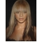 16 Inches Long Sraight Silky  Beyonce With Bang Lace Front Remy Hair Women Wig