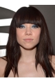 14'' Shoulder Length With Bangs Straight Brown 100% Hand-Tied Mono Top Remy Human Hair Women Wigs