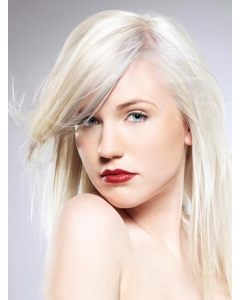 16'' Young Fashion Platinum Blonde With Side Bangs Capless Shoulder Length Synthetic Women Wigs 16'' Young Fashion Platinum Blonde With Side Bangs Capless Shoulder Length Synthetic Women Wigs