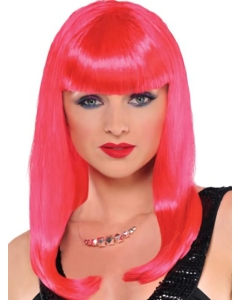 16 Inches Long Straight  Red Pink Straight Lace Front Synthetic Women Wigs 16 Inches Long Straight  Red Pink Straight Lace Front Synthetic Women Wigs