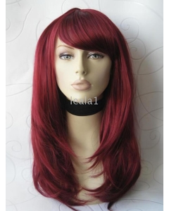 18 Inches Dark Red Long Straight Lace Front Remy Human Hair Women Wigs 18 Inches Dark Red Long Straight Lace Front Remy Human Hair Women Wigs