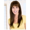  Gentle Brown Straight With Bangs Capless Remy Human Hair Long Women Wigs