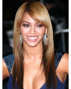 20 '' Long Straight Layered with Bangs Full Lace100% Human Hair Women Beyonce Knowles Wigs 20 '' Long Straight Layered with Bangs Full Lace100% Human Hair Women Beyonce Knowles Wigs