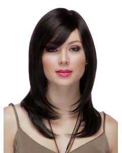 16'' Long Straight 100% Hand-Tied Mono Top Black Remy Human Hair Women Wigs 16'' Long Straight 100% Hand-Tied Mono Top Black Remy Human Hair Women Wigs