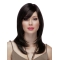 16'' Long Straight 100% Hand-Tied Mono Top Black Remy Human Hair Women Wigs
