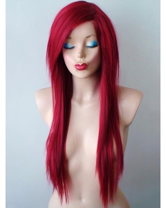 24 Inches Long Straight Lace Front Synthetic Red Women Wigs 24 Inches Long Straight Lace Front Synthetic Red Women Wigs