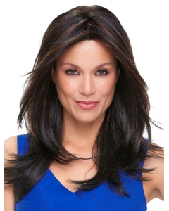 16'' Long Straight High Quality monofilament Lace Front Black Layered synthetic Women Wigs 16'' Long Straight High Quality monofilament Lace Front Black Layered synthetic Women Wigs