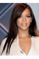 18'' Long Silky and Stunning Long Straight with Bangs Glueless Lace Front Human Hair Women Wigs