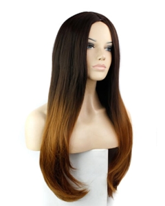 24 Inch Straight Without Bangs  Lace Front 100% Remy Human Hair Ombre Women Wigs 24 Inch Straight Without Bangs  Lace Front 100% Remy Human Hair Ombre Women Wigs