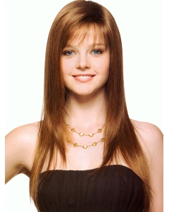 18'' Elegant Brown Capless Straight Long Synthetic Women Wigs 18'' Elegant Brown Capless Straight Long Synthetic Women Wigs