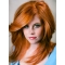 16'' Affordable Long Straight Lace Front Copper Synthetic Women Wigs 