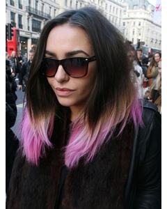 20 Inches Straight Long Lace Fornt  Black to Pink Human Hair Women  Ombre Wigs  20 Inches Straight Long Lace Fornt  Black to Pink Human Hair Women  Ombre Wigs