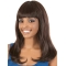 18'' Stylish Brown Capless Straight Long Heat Friendly Synthetic Women African American Wigs