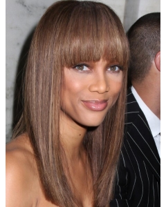 18''  Distinct Long Straight With  Bangs Glueless Lace Front Human Hair Tyra Banks Wigs 18''  Distinct Long Straight With  Bangs Glueless Lace Front Human Hair Tyra Banks Wigs
