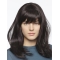 14'' High Quality Fabulous Black Long Straight With Bangs Lace Front Shoulder Length  Synthetic Women Wigs
