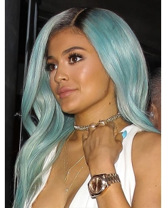 18'' Long Straight Lace Front Without Bangs 2 tone Synthetic Women  Kylie Jenner wigs 18'' Long Straight Lace Front Without Bangs 2 tone Synthetic Women  Kylie Jenner wigs