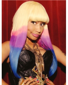 16" Long Straight With Bangs  Capless  Ombre/2 tone Synthetic Women Nicki Minaj Wig 16" Long Straight With Bangs  Capless  Ombre/2 tone Synthetic Women Nicki Minaj Wig