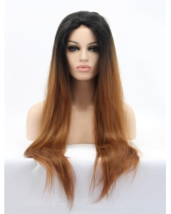 30''Long Straight Ombre/2 Tone Without Bangs  Lace Front  Synthetic Women Wigs 30''Long Straight Ombre/2 Tone Without Bangs  Lace Front  Synthetic Women Wigs