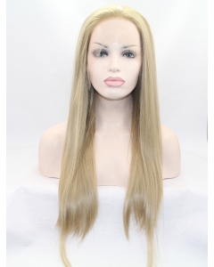 24" Long Straight Lace Front Blonde Without Bangs Synthetic Women Wigs 24" Long Straight Lace Front Blonde Without Bangs Synthetic Women Wigs