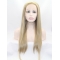 24" Long Straight Lace Front Blonde Without Bangs Synthetic Women Wigs