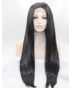 27" Long Straight Black Lace Front Layered Synthetic  Women Wigs 27" Long Straight Black Lace Front Layered Synthetic  Women Wigs