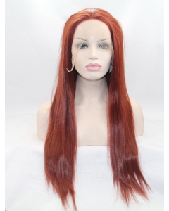 26" Long Straight Lace Front Red Without Bangs Synthetic  Women Wigs 26" Long Straight Lace Front Red Without Bangs Synthetic  Women Wigs