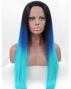 30'' Long Straight Lace Front Without Bangs  Ombre/2 Tone Synthetic Long Women Wigs 30'' Long Straight Lace Front Without Bangs  Ombre/2 Tone Synthetic Long Women Wigs