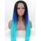 30'' Long Straight Lace Front Without Bangs  Ombre/2 Tone Synthetic Long Women Wigs