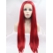32'' Long Straight Lace Front Without Bangs Long Synthetic Red  Women Wigs