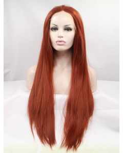 32'' Long Straight Lace Front  Auburn  Layered Synthetic Women Wigs 32'' Long Straight Lace Front  Auburn  Layered Synthetic Women Wigs