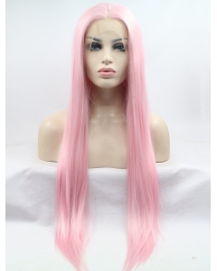 30'' Long Straight Without Bangs  Lace Front  Pink  Synthetic Women Wigs 30'' Long Straight Without Bangs  Lace Front  Pink  Synthetic Women Wigs