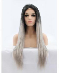 26" Straight Without Bangs  Lace Front  Synthetic Ombre/2 Tone Women Wigs 26" Straight Without Bangs  Lace Front  Synthetic Ombre/2 Tone Women Wigs