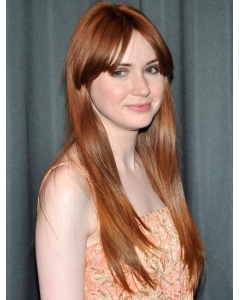 22" Long Straight Full Lace With Bangs Auburn Women Trendy Karen Gillan Wigs 22" Long Straight Full Lace With Bangs Auburn Women Trendy Karen Gillan Wigs
