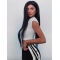 Modern 20"Long Straight  Black Synthetic Lace Front Women Kylie Jenner Wigs
