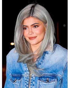 16''Long Straight Platinum Blonde  Capless  Synthetic Women Kylie Jenner Wigs 16''Long Straight Platinum Blonde  Capless  Synthetic Women Kylie Jenner Wigs