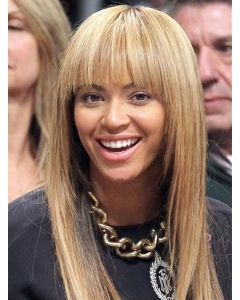 18" Straight Long With Bangs Capless  Blonde Synthetic Women Beyonce Wigs 18" Straight Long With Bangs Capless  Blonde Synthetic Women Beyonce Wigs