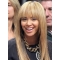 18" Straight Long With Bangs Capless  Blonde Synthetic Women Beyonce Wigs