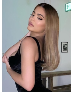 16" Straight Long Without Bangs  Lace Front Blonde Synthetic Women Kylie Jenner Wigs 16" Straight Long Without Bangs  Lace Front Blonde Synthetic Women Kylie Jenner Wigs