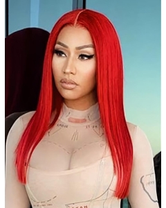 16" Straight Without Bangs Lace Front Red Long Synthetic Women Nicki Minaj Wigs  16" Straight Without Bangs Lace Front Red Long Synthetic Women Nicki Minaj Wigs