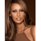 18'' Straight Brown Without Bangs Lace Front Long  Synthetic Women Wigs