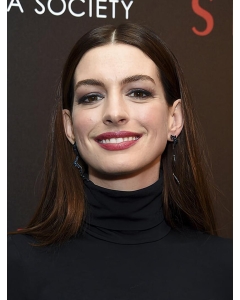 16'' Long Straight Without Bangs Black to Brown Lace Front Long  Synthetic Women Anne Hathaway Wigs 16'' Long Straight Without Bangs Black to Brown Lace Front Long  Synthetic Women Anne Hathaway Wigs