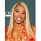  16" Blonde Long Straight Without Bangs Full Lace Synthetic Women NeNe Leakes Wigs