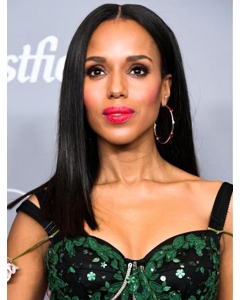 16'' Straight Long Lace Front Black Remy Human Hair Women Kerry Washington Wigs 16'' Straight Long Lace Front Black Remy Human Hair Women Kerry Washington Wigs