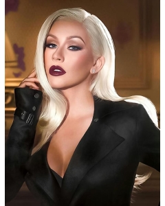 26" Lace Front Long Platinum Blonde Without Bangs Christina Aguilera Wigs 26" Lace Front Long Platinum Blonde Without Bangs Christina Aguilera Wigs