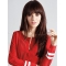 20"Long  Straight With Bangs Brown  Lace Front  Synthetic Women Zooey Deschanel Wigs