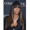 20'' Straight Black to Brown With Bangs Lace Front Long Synthetic WomenKelly Rowland Wigs