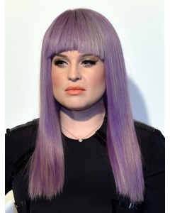 18'' Long Straight With Bangs Capless Synthetic Purple Women Kelly Osbourne Wigs 18'' Long Straight With Bangs Capless Synthetic Purple Women Kelly Osbourne Wigs