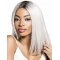 14" Straight Long Without Bangs Ombre/2 tone  Full Lace Remy Human Hair Wigs For Women